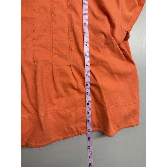 Anthropologie PILCRO Orange Pleated Swing Cotton T-Shirt. Sz L - Picture 5 of 15